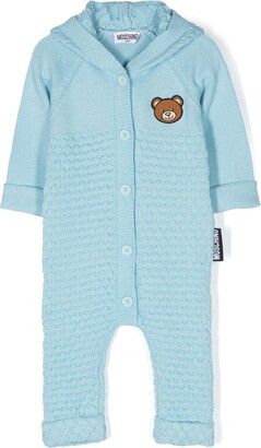 MOSCHINO BAMBINO Teddy Bear-patch knitted romper
