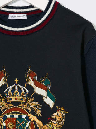 Dolce & Gabbana Kids crest print jumper