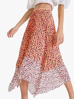 Thumbnail for your product : French Connection Ezeke Abstract Midi Skirt, Beeswax Orange/Wile Rose