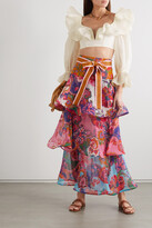 Thumbnail for your product : Zimmermann The Lovestruck Cropped Ruffled Plisse-georgette Bustier Top - White