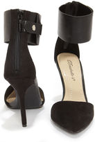 Thumbnail for your product : Ines 11 Black Suede Ankle Cuff Pointed Pumps