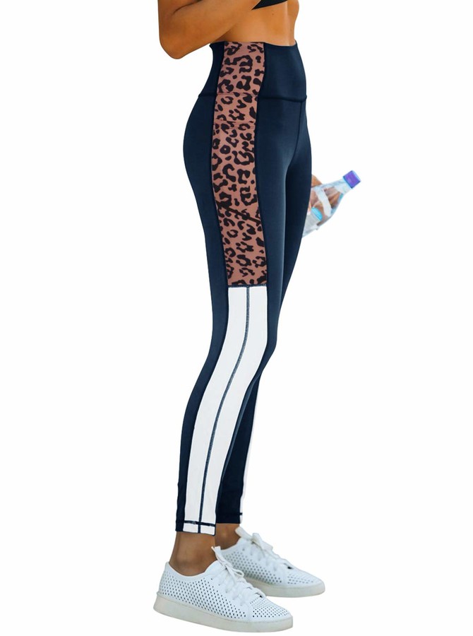 LASLULU Womens Drawstring Jogger Sweatpants Camouflage Stretchy Workout Yoga Pants Leopard Printed Pants 