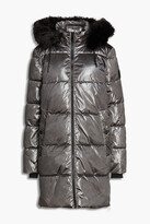 Thumbnail for your product : DKNY Quilted metallic shell hooded coat