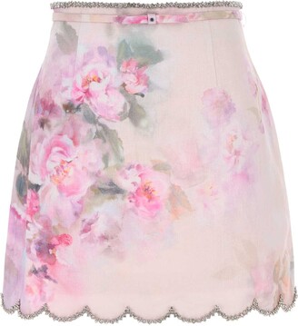 Zimmermann Two-tone Silk Tranquillity Mini Skirt - ShopStyle
