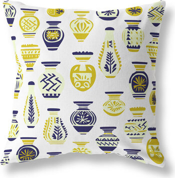AmritaSen Mystical Pottery Indoor/Outdoor Reversible Throw Pillow