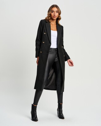 Tussah - Women's Black Coats - Elyse Coat - Size 16 at The Iconic