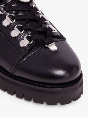 AllSaints Lia Leather Lace Up Boots, Black