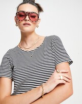 Thumbnail for your product : People Tree relaxed midi T-shirt dress in breton stripe organic cotton