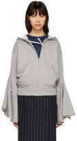 Thumbnail for your product : Facetasm Grey Flared Sleeve Hoodie