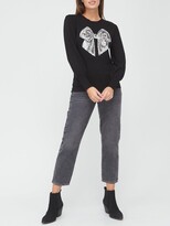 Thumbnail for your product : Very Christmas Sequin Bow Jumper - Black