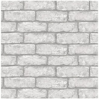 WallPops! Cambridge Brick Grey Peel & Stick Wallpaper