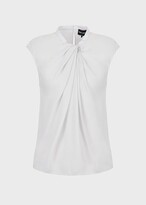 Short-sleeved shirt in double silk ge 