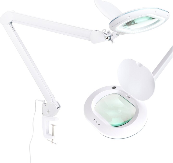 Brightech Lightview Pro Led Dimmable Screw Clamp Magnifier Desk Lamp