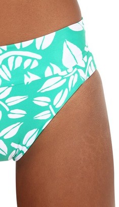 Alicia Swim High Waisted Leaf Print Bikini Bottoms