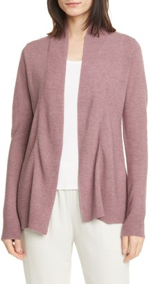 ribbed open front cardigan