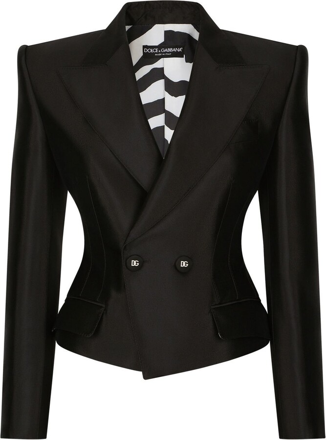 - Save 45% Dolce & Gabbana Synthetic Double-breasted Peak Lapel Blazers E Vests in Rose Black Womens Jackets Dolce & Gabbana Jackets 