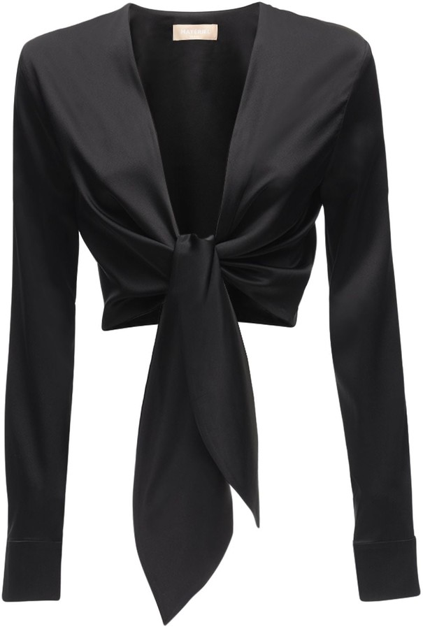 Black Silk Tie Front Top Sale, SAVE 34% - abaroadrive.com