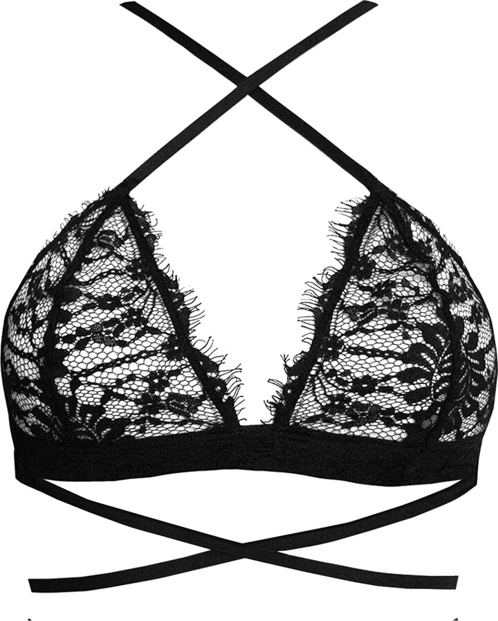 LEONESSA Lingerie Women's Black Lace Me Up Criss Cross Bra ShopStyle