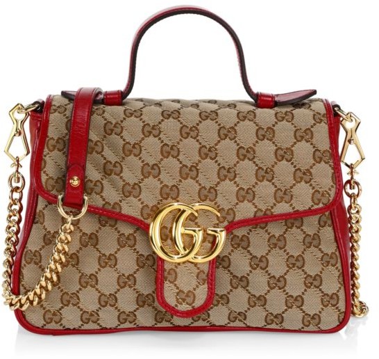 gg marmont small top handle bag