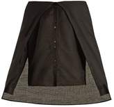 Thumbnail for your product : Palmer Harding Draped Off-the-shoulder Wool-voile Shirt - Womens - Black