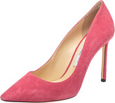 Thumbnail for your product : Jimmy Choo Pink Suede Romy Pointed Toe Pumps Size 38