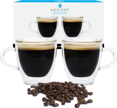 Grosche 4.7 fl. oz Double Shot Glass Espresso Cups