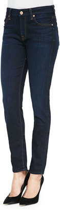 7 For All Mankind Mid-Rise Dark Skinny Jeans