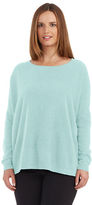 Thumbnail for your product : Lord & Taylor Cashmere Sweater with Ribbed Drop Shoulders-FRESH AQUA-Small