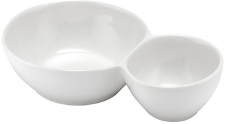 Ladelle Classica Porcelain 2 Pod Serving Bowl 26.3 x 16.5 x 6.5cm White