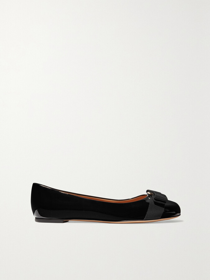 【FERRAGAMO】Black Mesh Varina Ballet Flats Ferragamo Black Zea Mesh Ballerina Flats - ShopStyle
