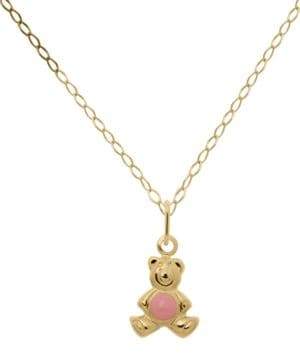 Lord & Taylor Kid's 14K Yellow Gold Bear Pendant Necklace