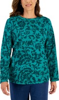 Thumbnail for your product : Karen Scott Women's Floral Microfleece Top, Created for Macy's