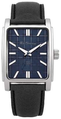 Ben Sherman Men's Quartz Watch with Blue Dial Analogue Display and Black PU Strap BS034