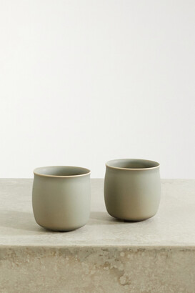 Raawii Alev Set Of Two Medium Earthenware Cups - Green - one size