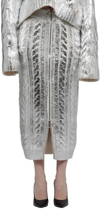 Balmain Metallic Chunky-Knitted Skirt