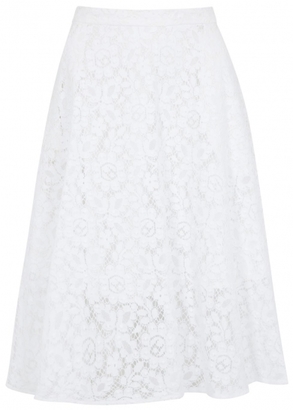 MSGM White lace A-line skirt