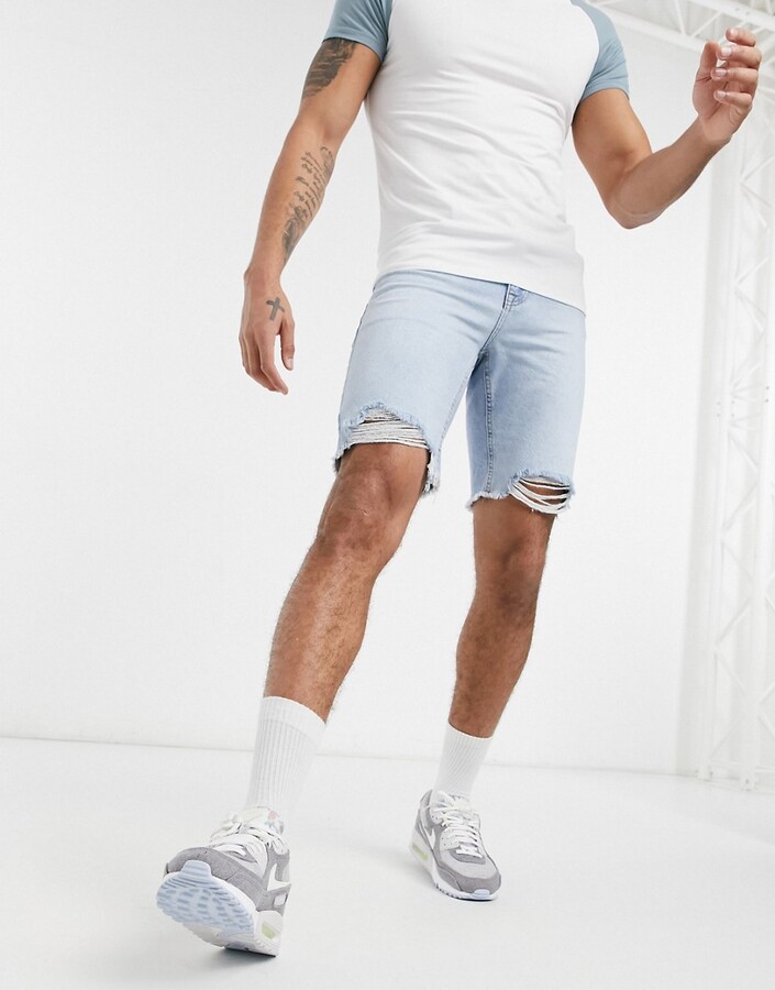 mens raw hem shorts