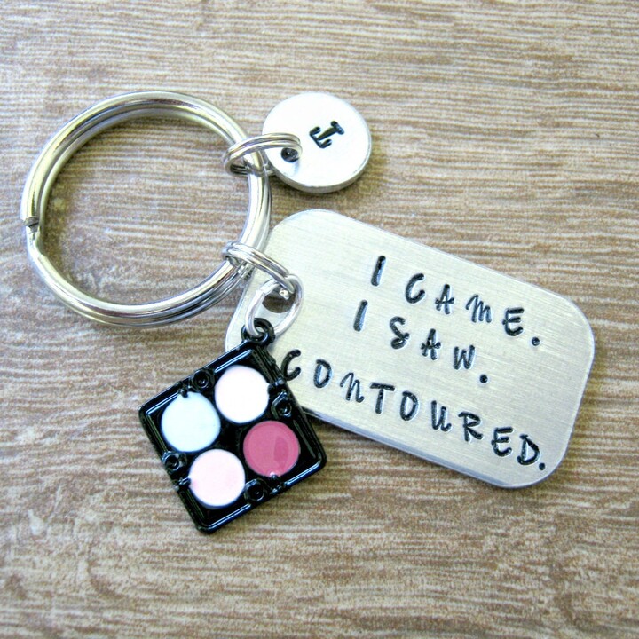 Personalized Mua Keychain, Gift, I'd Rather Be Countouring, Countour Makeup Lover's Gift, Makeover, Palette Charm