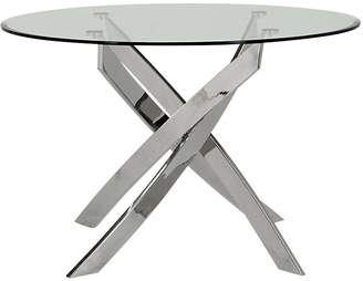 Furnoko Kalmar Round Glass 4 Seater Table