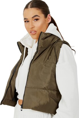 kraftd Women's Cropped Gilet Sleeveless Waistcoat Padded Winter Vest Zip Up  Hooded Crop Bodywarmer Coat - ShopStyle Jackets