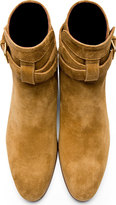 Thumbnail for your product : Saint Laurent Tan Suede Buckled Blake Boots