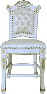 Rosdorf Park 2 Counter Height Chair Ensemble Antique Pearl White Synthetic Wood Construction Comfortable Padding Arm- Style Beautiful Wooden Seat Border Tape