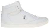 Thumbnail for your product : Versace New Mens White Saddle Branded Hi-Top Leather Trainers Mono