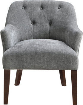 Red Barrel Studio Living Room Accent Chair In Charcoal Solid Plywood And Foam Cushion Button Structure