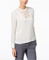 Thumbnail for your product : Catherine Malandrino Penny Silk Lace-Inset Blouse