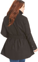 Thumbnail for your product : Dollhouse Plus Size Coat, Double-Breasted Belted Pea Coat
