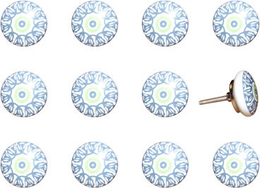 Taj Hotel Hand Painted 1.5" Diameter Mushroom Knob Multipack