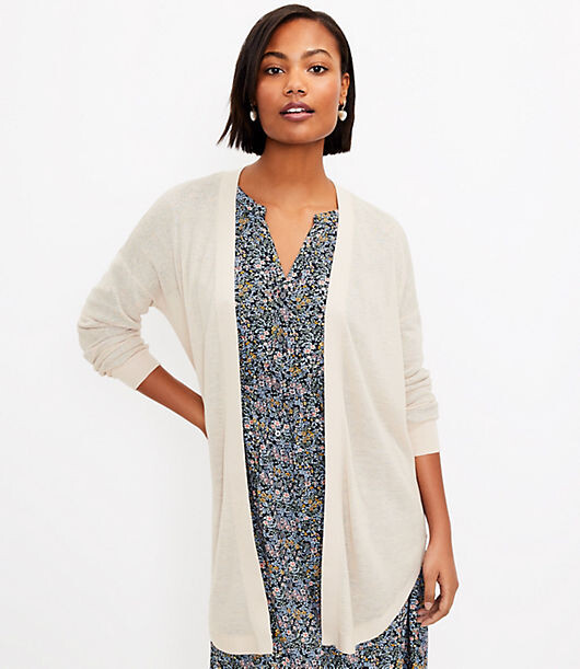 women's loft shirttail open cardigan