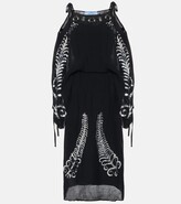 Thumbnail for your product : Prada Sequined silk off-shoulder midi dress