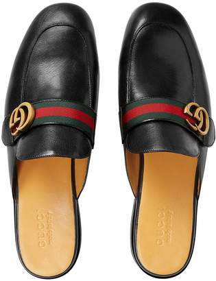 Gucci Princetown leather slipper with Double G